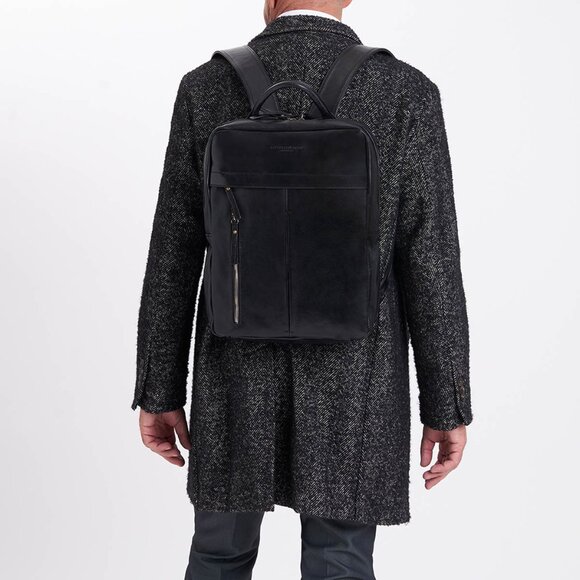 Italian Leather Backpack | Handmade Full-Grain Black Leather Bag | Travel & Work main image 7